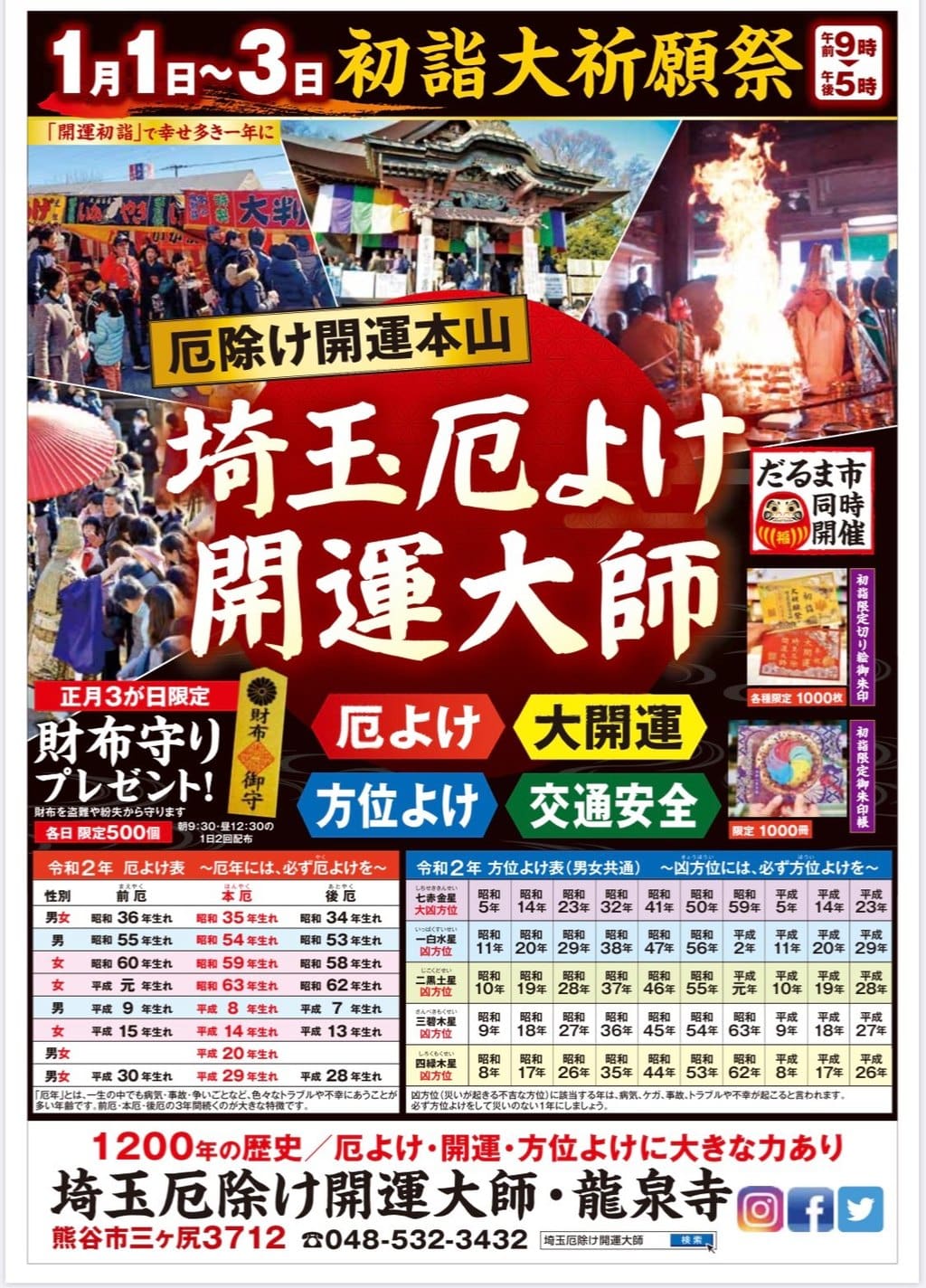 埼玉厄除け開運大師・龍泉寺の初詣